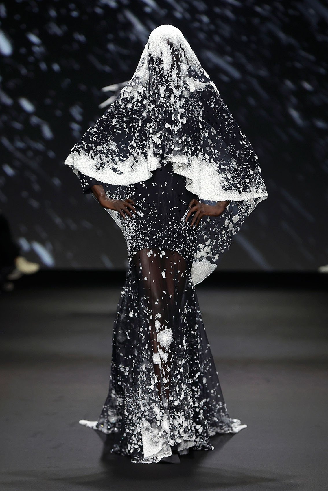 navy blue dress for baby girl Robert Wun A/W 24 Haute Couture