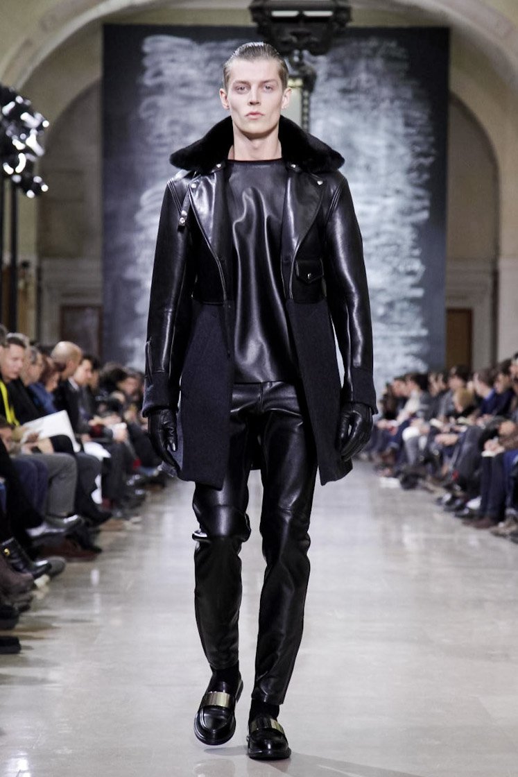 日本正式代理店 Yves Saint Laurent 12AW レザー ベスト M 48 黒